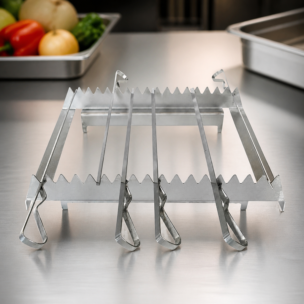 Commercial Skewer Rack with 6 Skewers for Charcoal Ovens