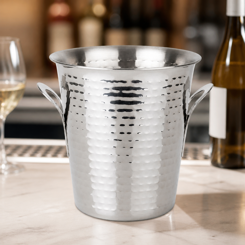Commercial Hammered Stainless Steel Wine Bucket 4.3Ltr