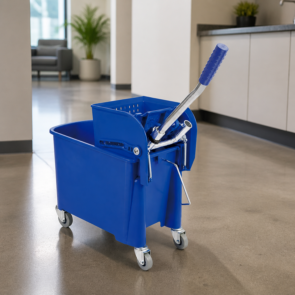 Commercial Mop Bucket and Wringer 15L Blue 15Ltr Capacity