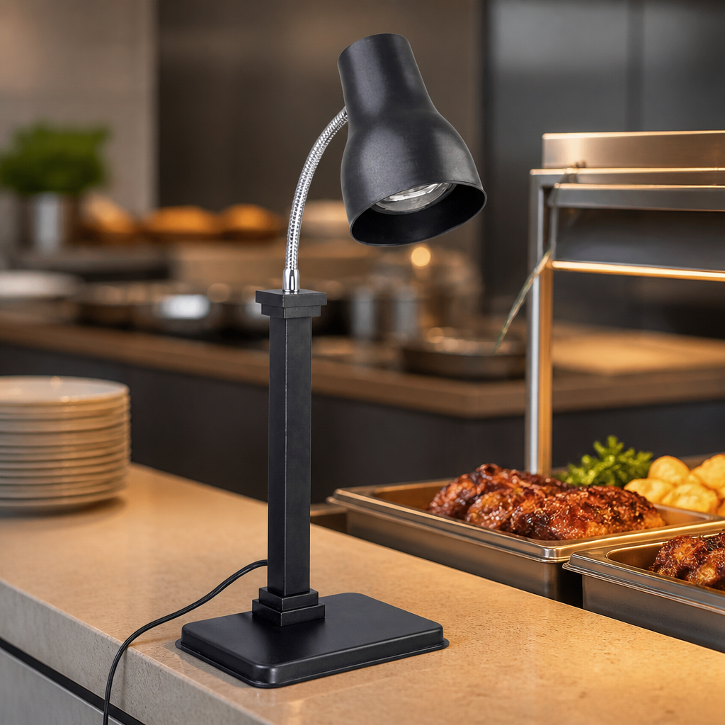 Commercial Heat Lamp Carving Station 250W Matt Black 660mm