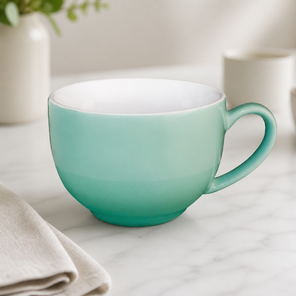 Commercial Cappuccino Cups Aqua 340ml - 12 Pack