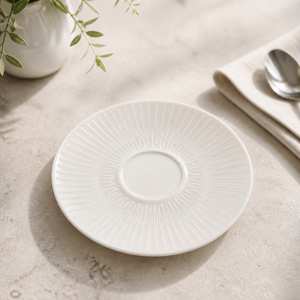 Commercial Rimmed Saucers 130mm China 12 Pack