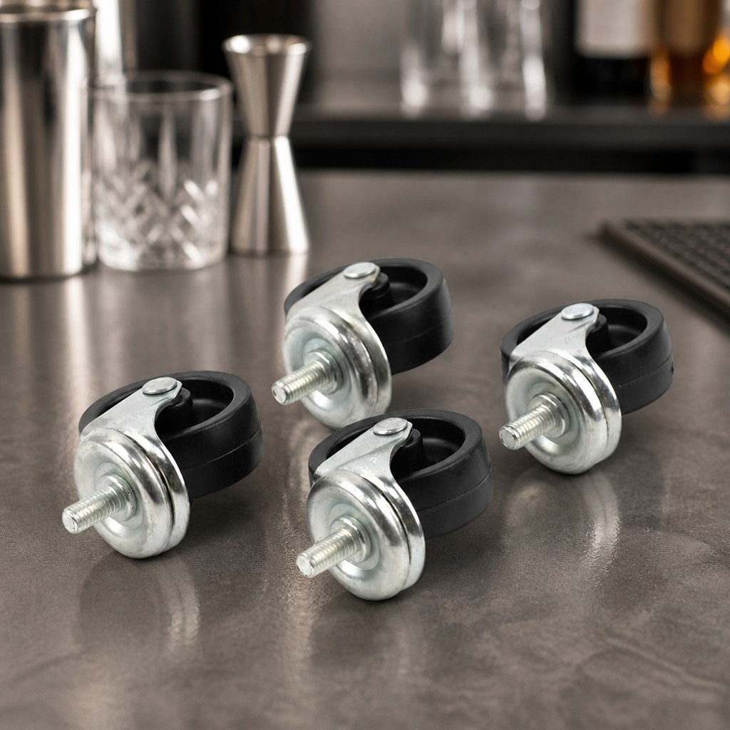 Commercial Bottle Skip Castors Set of 4 Durable Replacement