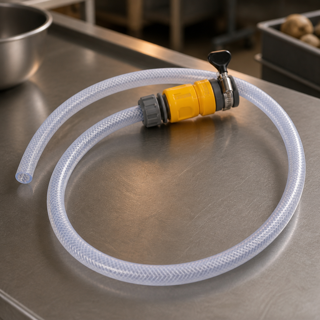 3ft Water Hose and Tap Connector for Commercial Potato Rumblers