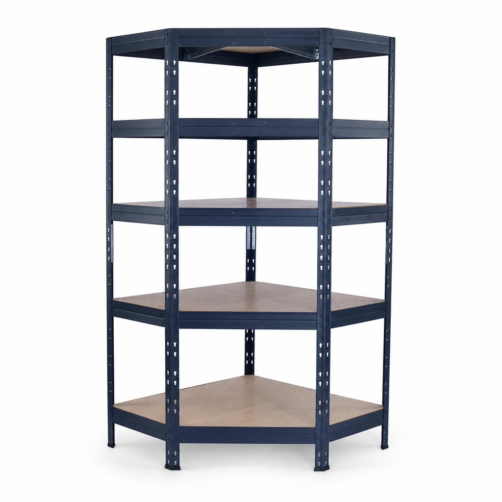 250kg Capacity Corner Shelving Bay with 5 Shelves, 1800mm High