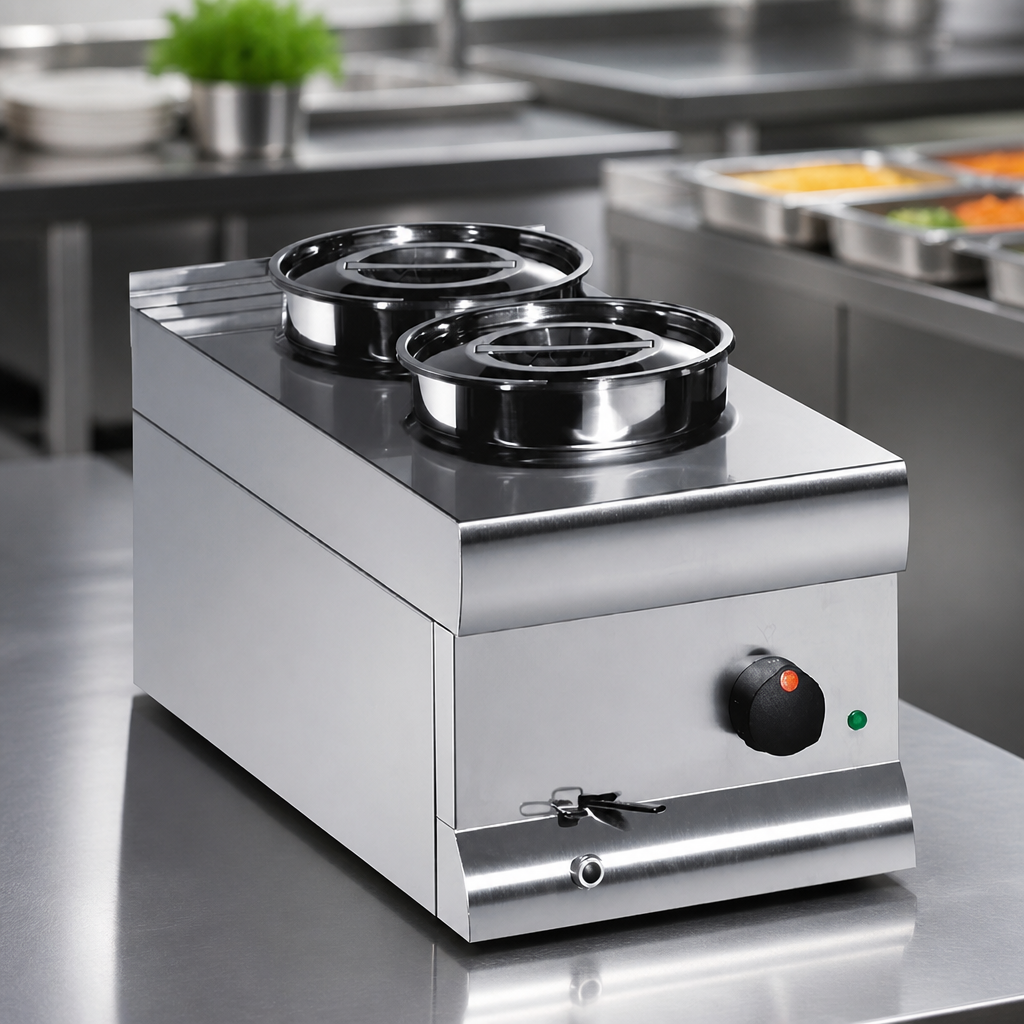 9Ltr Commercial Bain Marie with Two 4.5Ltr Pots