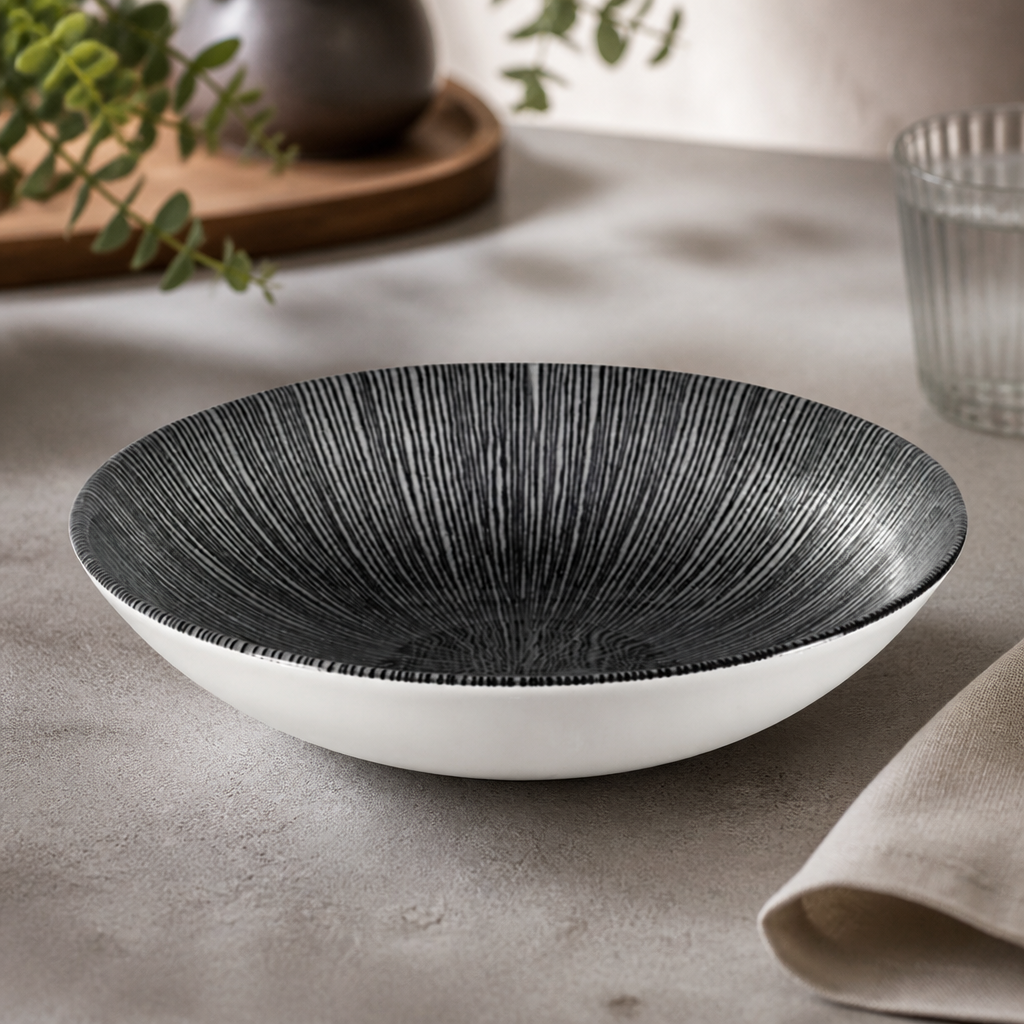 Commercial Coupe Bowls Black 182mm for Catering - 12 Pack