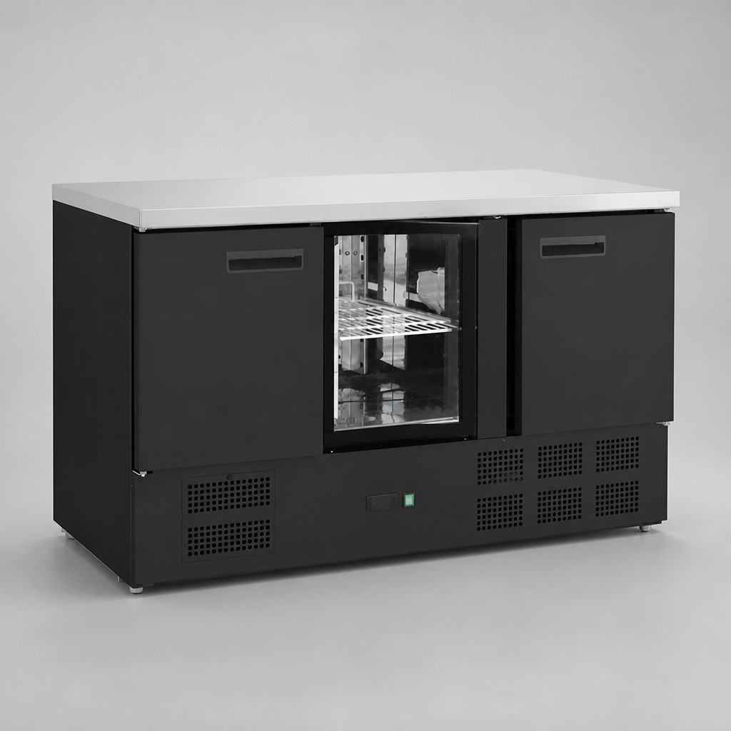 Commercial Triple Door Counter Fridge 368L Capacity