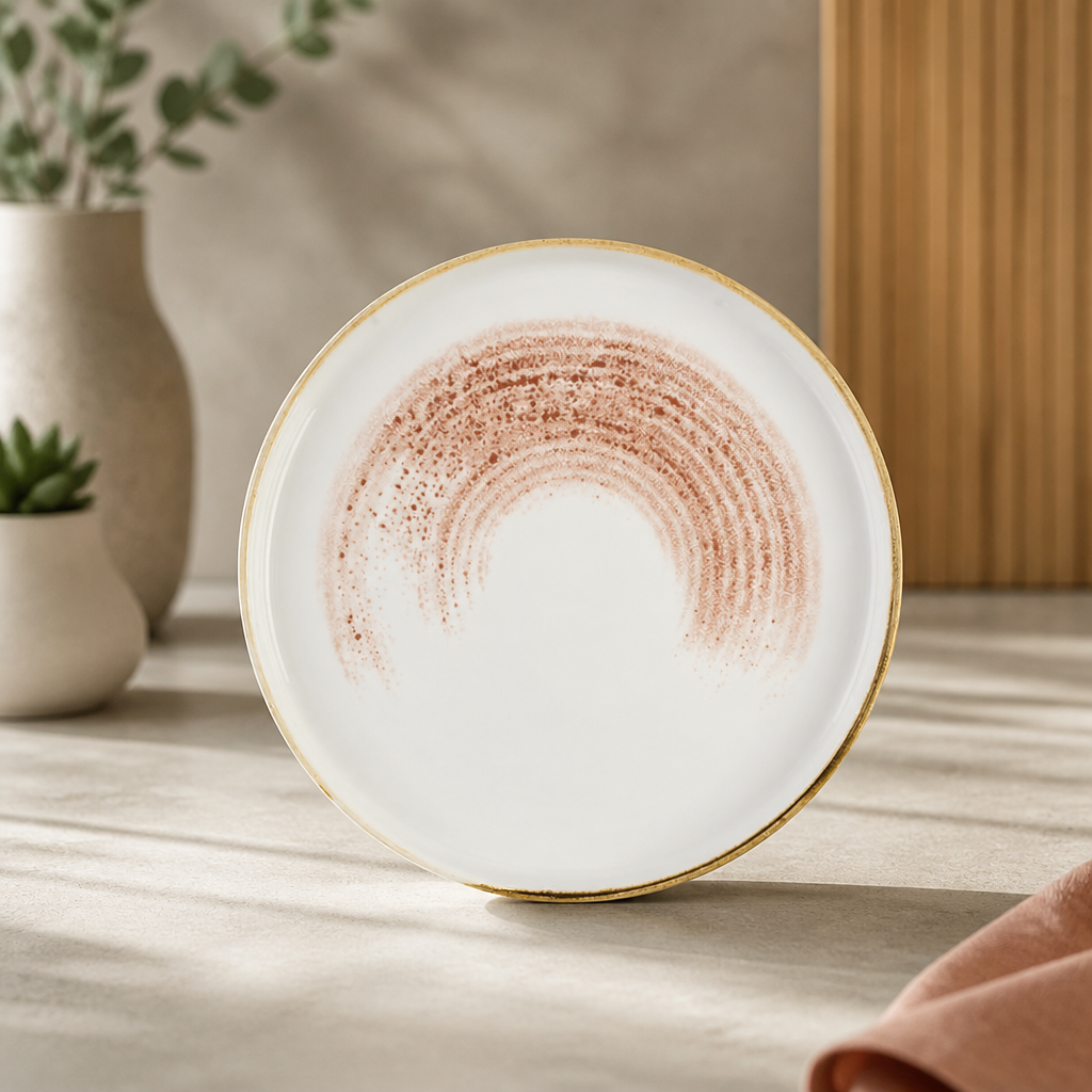 Commercial Walled Plates 260mm Coral 6 Pack Dishwasher Safe