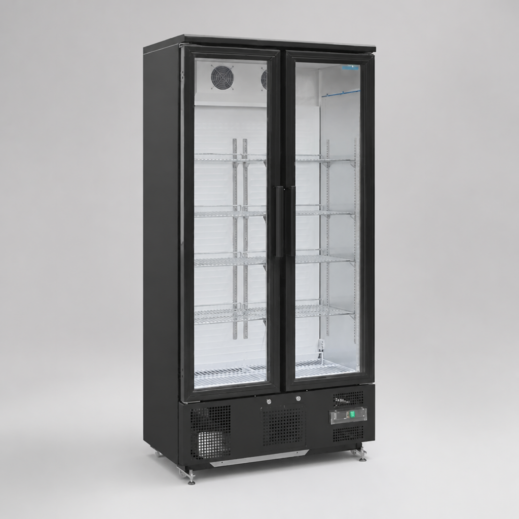 Commercial Upright Back Bar Cooler 490Ltr with Hinged Doors