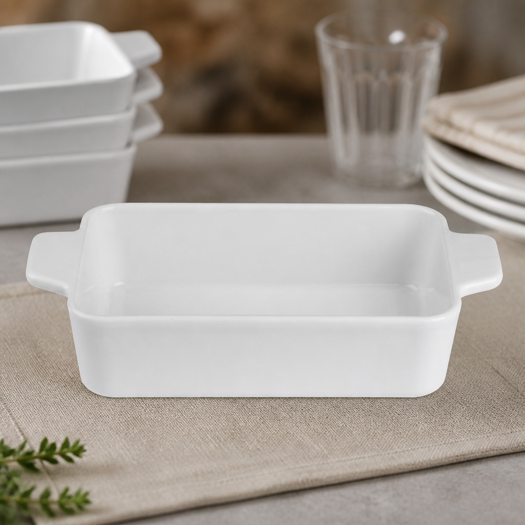 Commercial Whiteware Lasagne Dishes 200x110mm 4 Pack