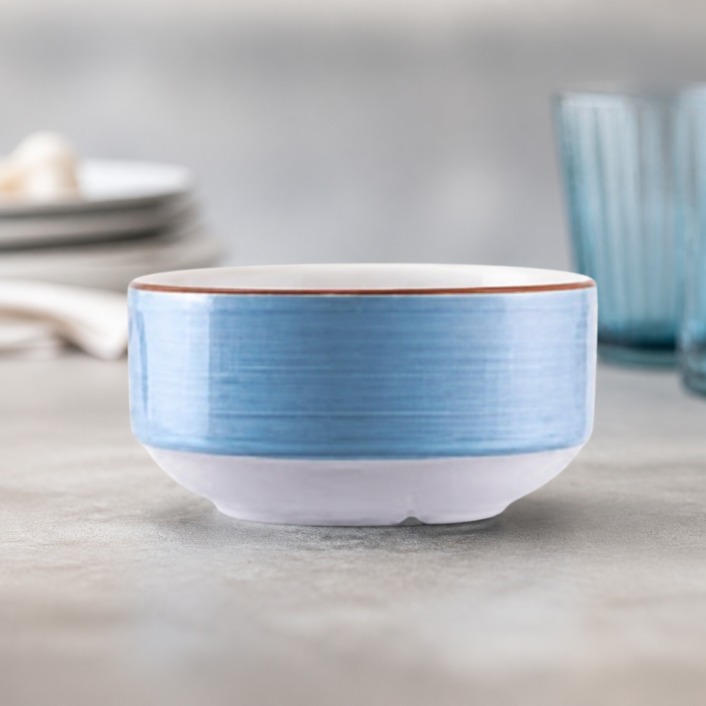 Commercial Stacking Soup Bowls 285ml Rio Blue - 36 Pack
