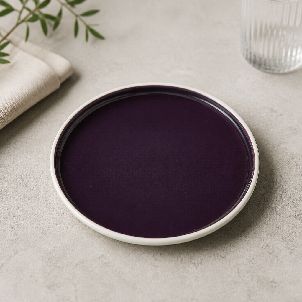 Commercial Stack Plates 202.5mm Damson 12 Pack Durable Design
