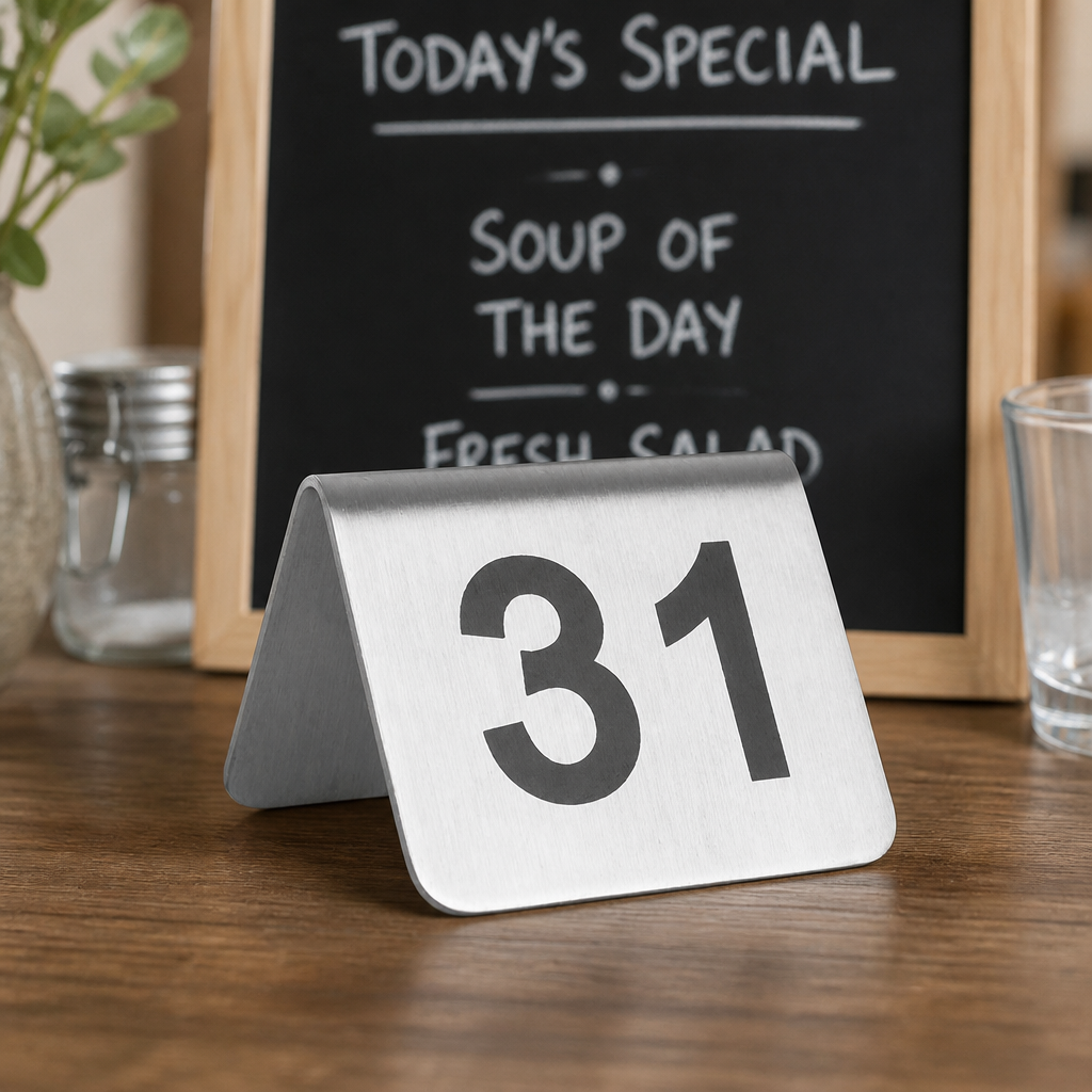 Stainless Steel Table Numbers 31-40 (10 Pack)