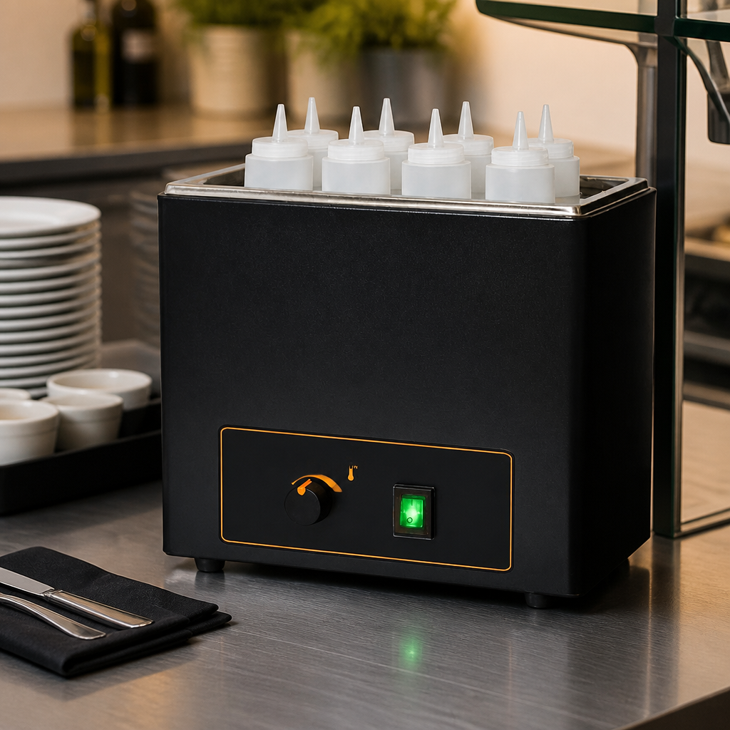Commercial Sauce Bottle Warmer 4L with 8 Bottles and Control