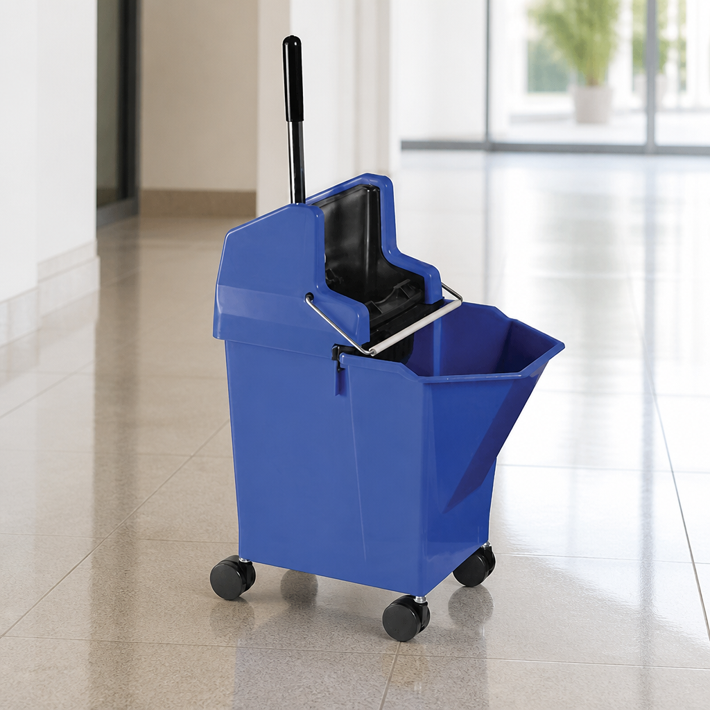 Commercial Mop Bucket and Wringer System 9L Capacity Blue