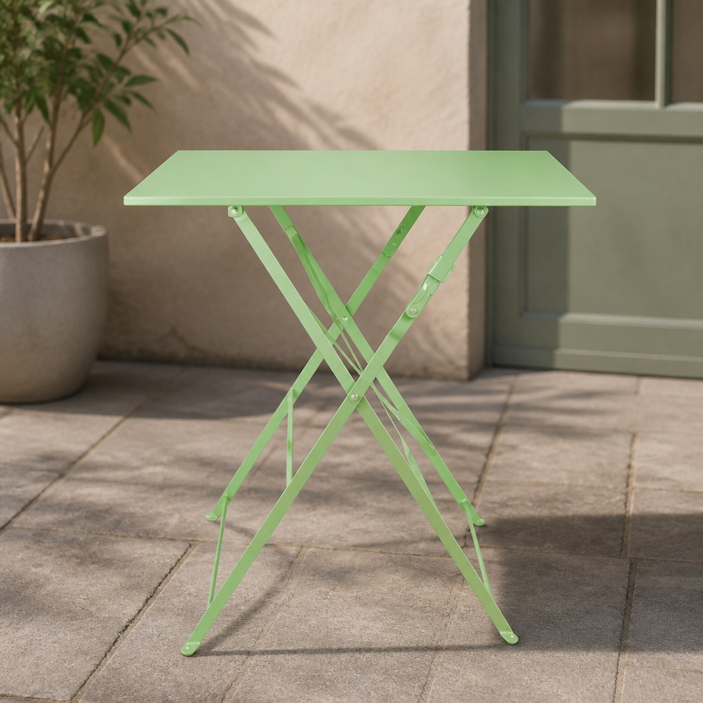 Commercial Folding Table Light Green 600x600mm 125kg Capacity