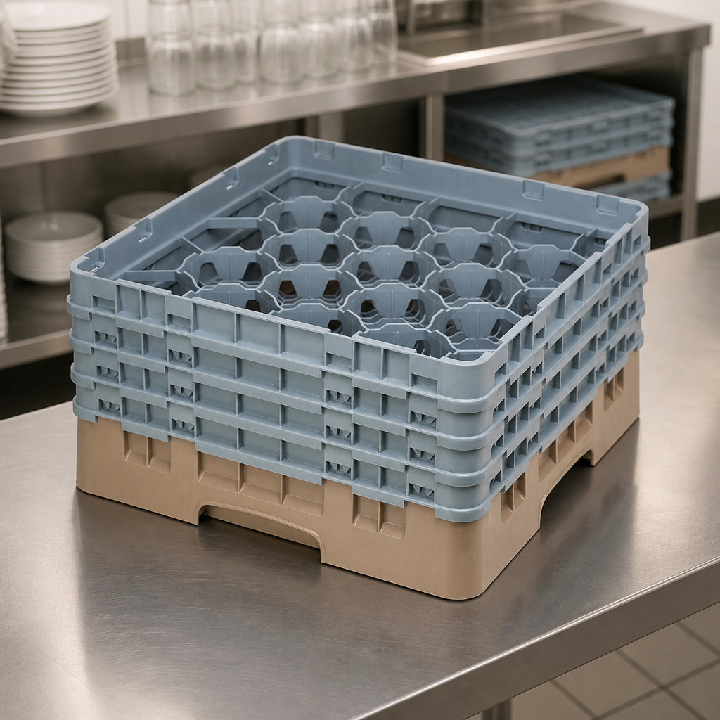 Commercial Glass Rack 20 Compartments Max Height 215mm
