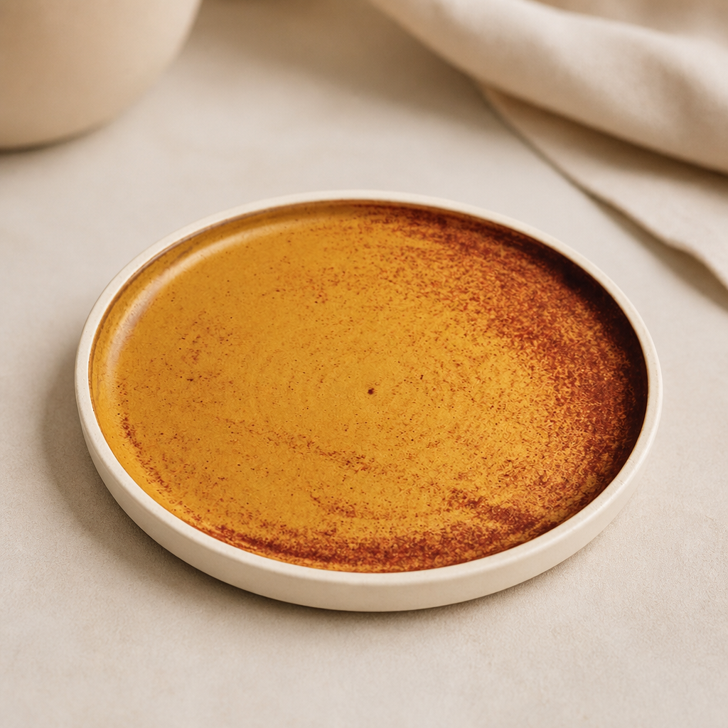 Commercial Stoneware Flat Plates 180mm Sienna Rust 6 Pack