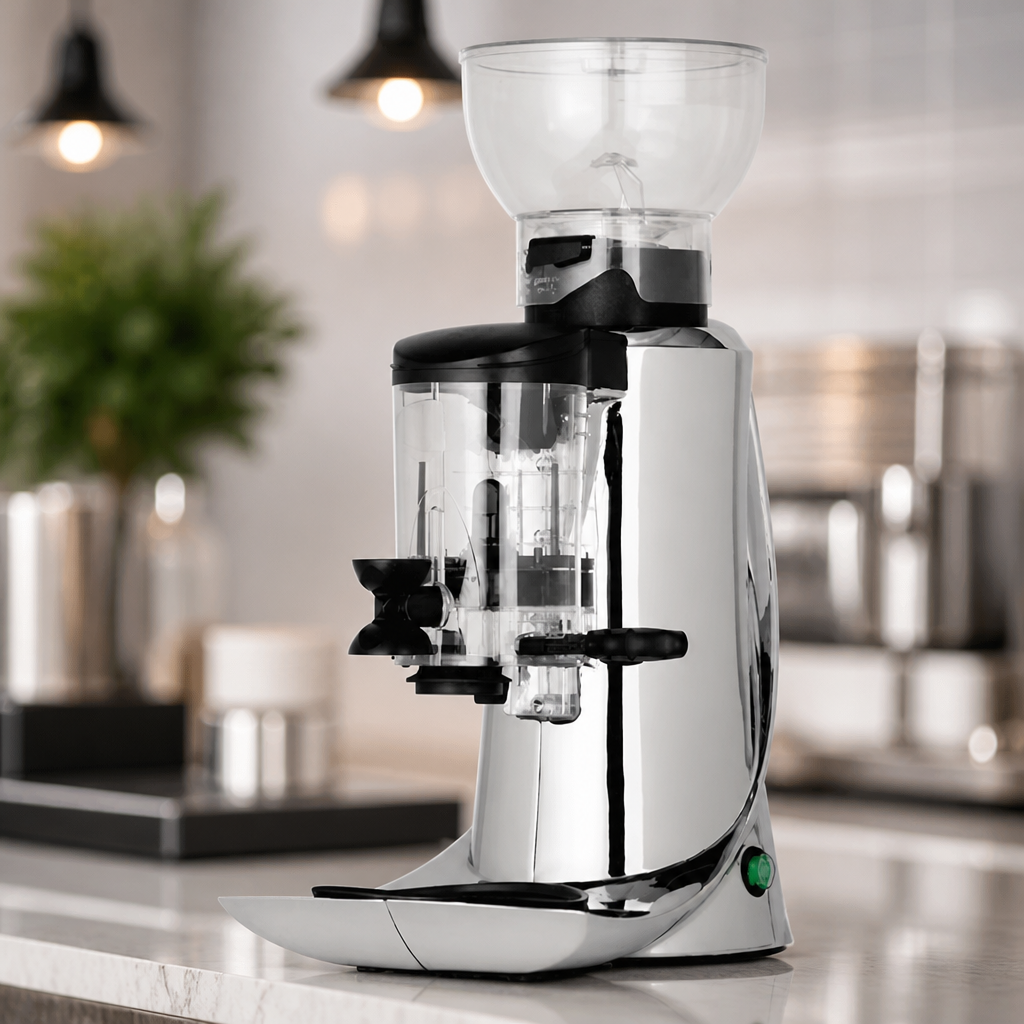 Commercial Coffee Grinder 55db 625mm High Silver Finish