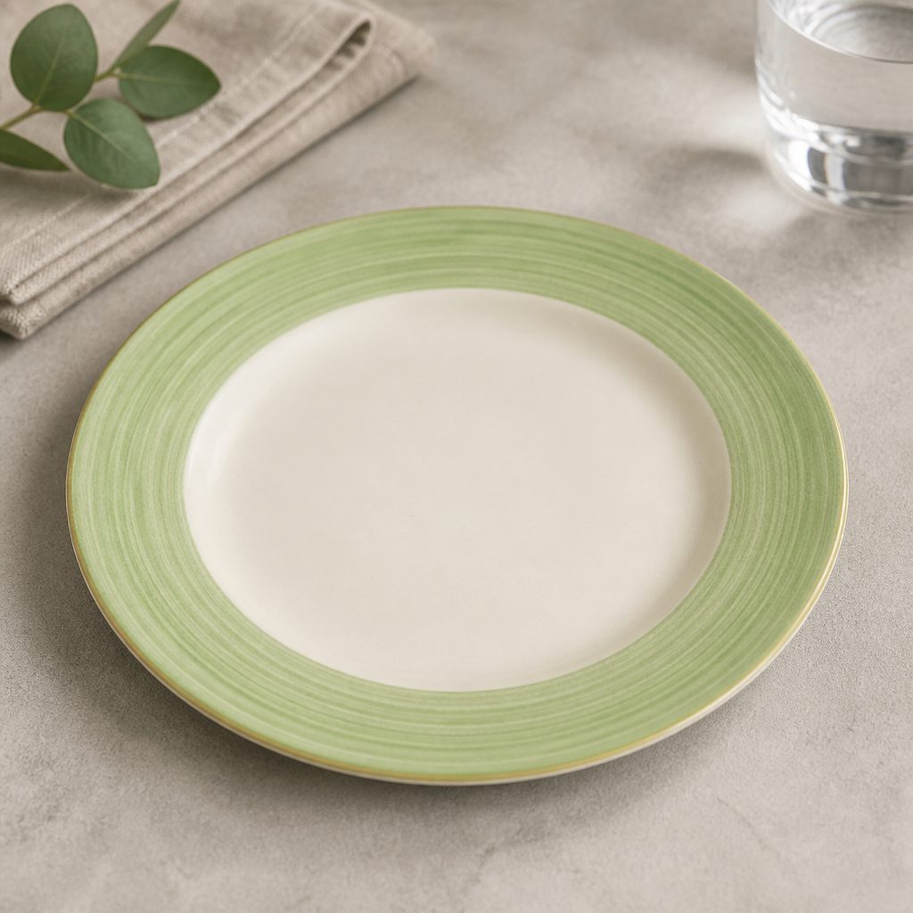 Commercial Green Slimline Plates 230mm - 24 Pack Porcelain