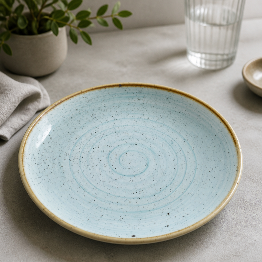 Commercial Round Coupe Plates Duck Egg Blue 260mm 12 Pack