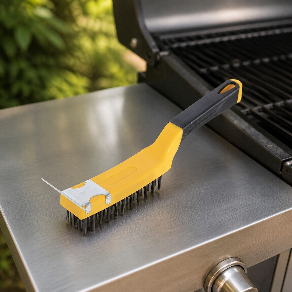 Ergonomic Commercial Grill Brush With Scraper For Easy Cleaning