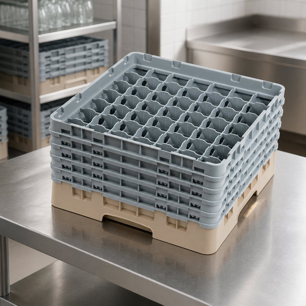 Commercial Glass Rack 49 Compartments Max Height 257mm