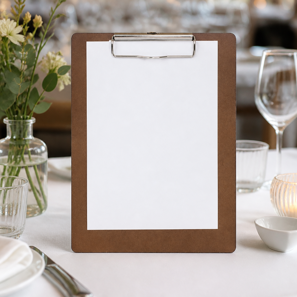 Commercial Wooden Menu Presentation Clipboards 10 Pack