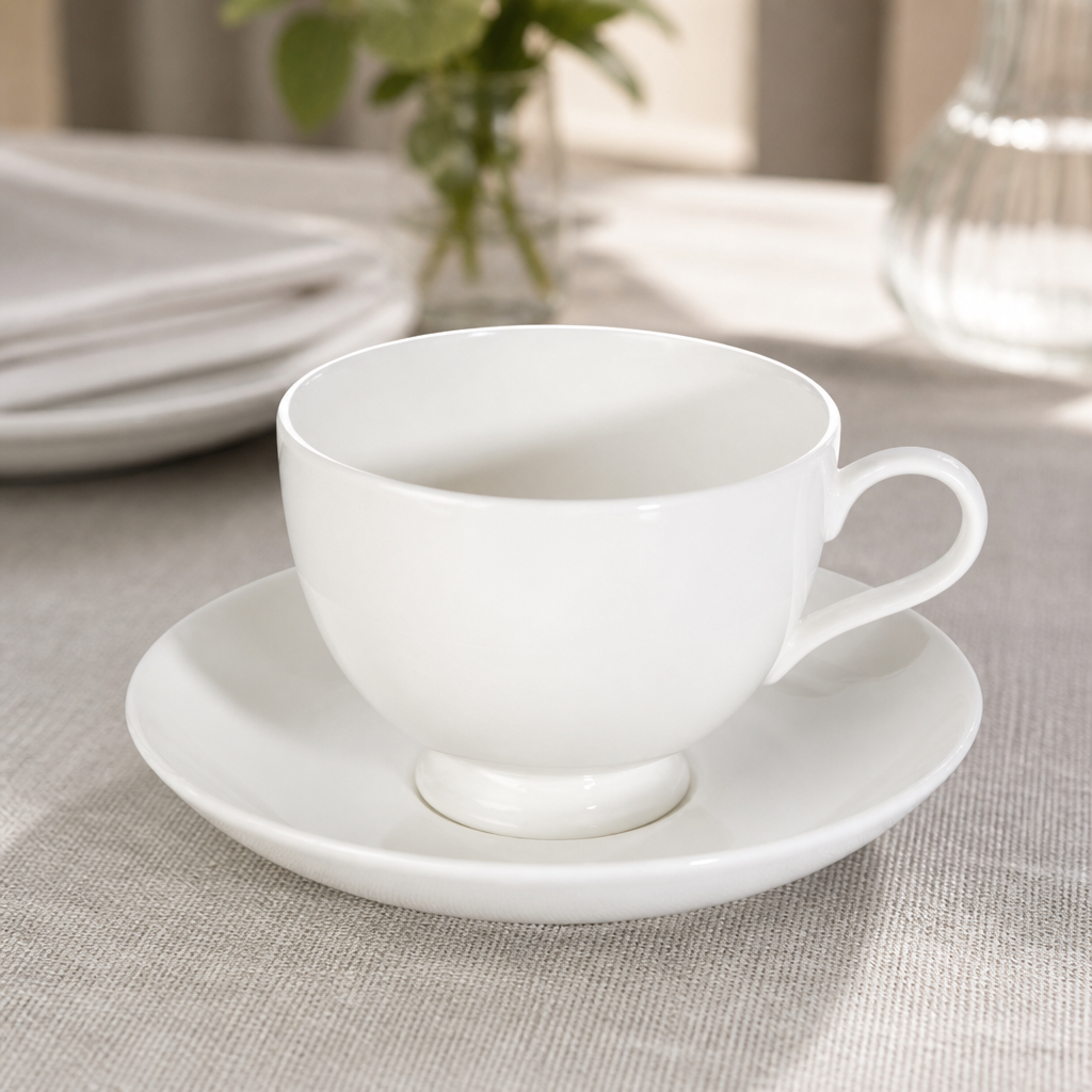 Commercial Bone China Coupe Saucers 140mm for Dining Set