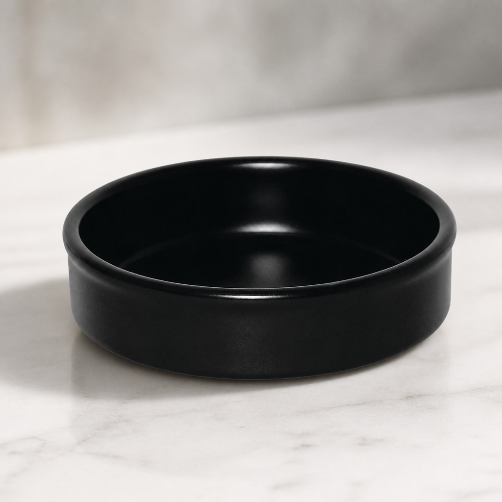 Commercial Stackable Tapas Dishes 102mm Matt Black 6 Pack