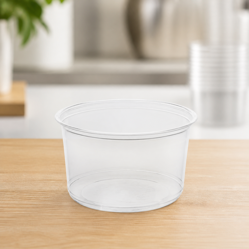 455ml Clear rPET Deli Cups 300 Pack for Takeaway Catering