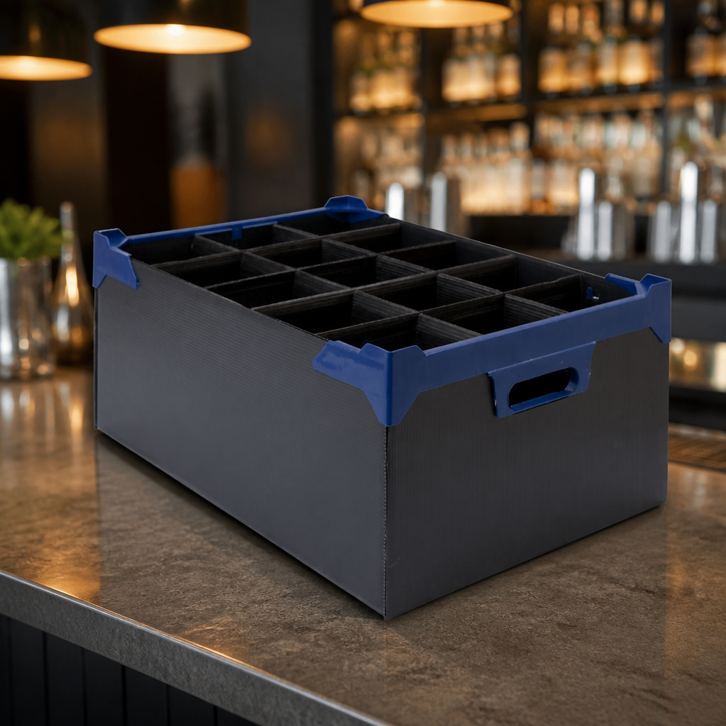 Commercial Pint Glass Carry Box 500x345x200mm 5 Pack