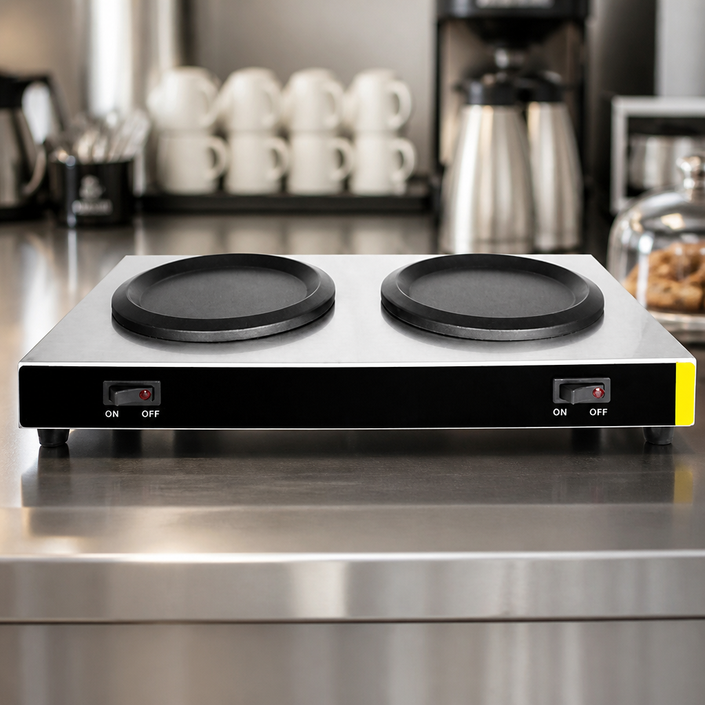 Commercial Twin Coffee Hot Plate with 2 Independently Controlled Burners