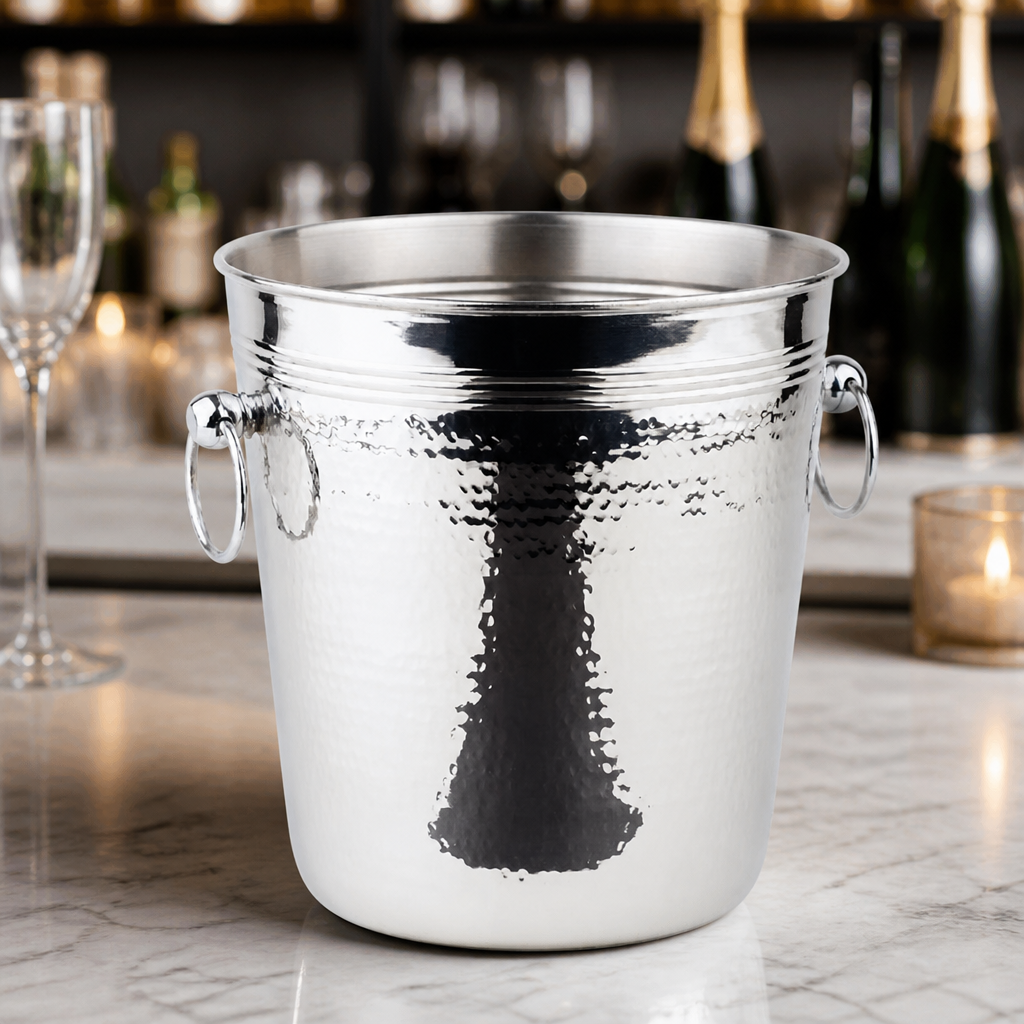 Commercial Hammered Stainless Steel Wine And Champagne Bucket