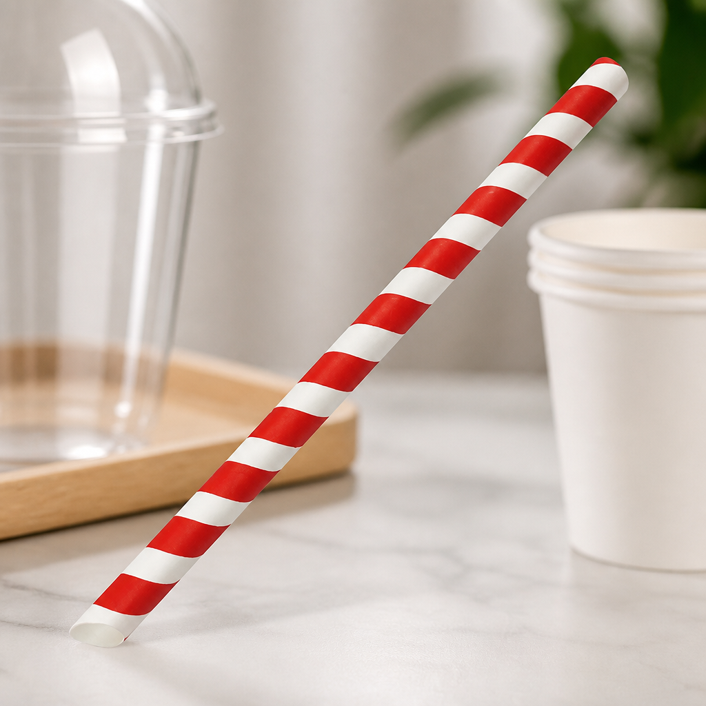 Compostable Bubble Tea Straws 12mm Red & 150 Pack