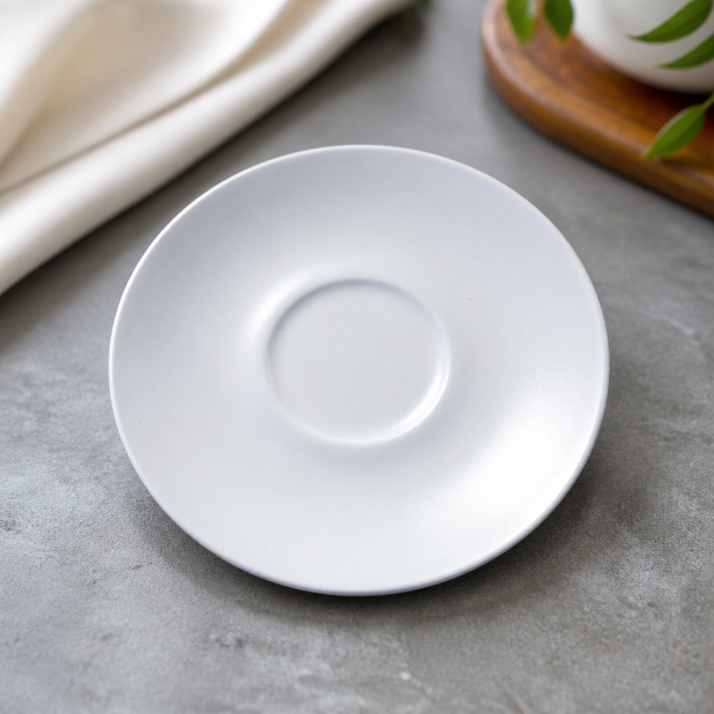 Commercial Espresso Saucers 120mm Vitrified Porcelain 12 Pack