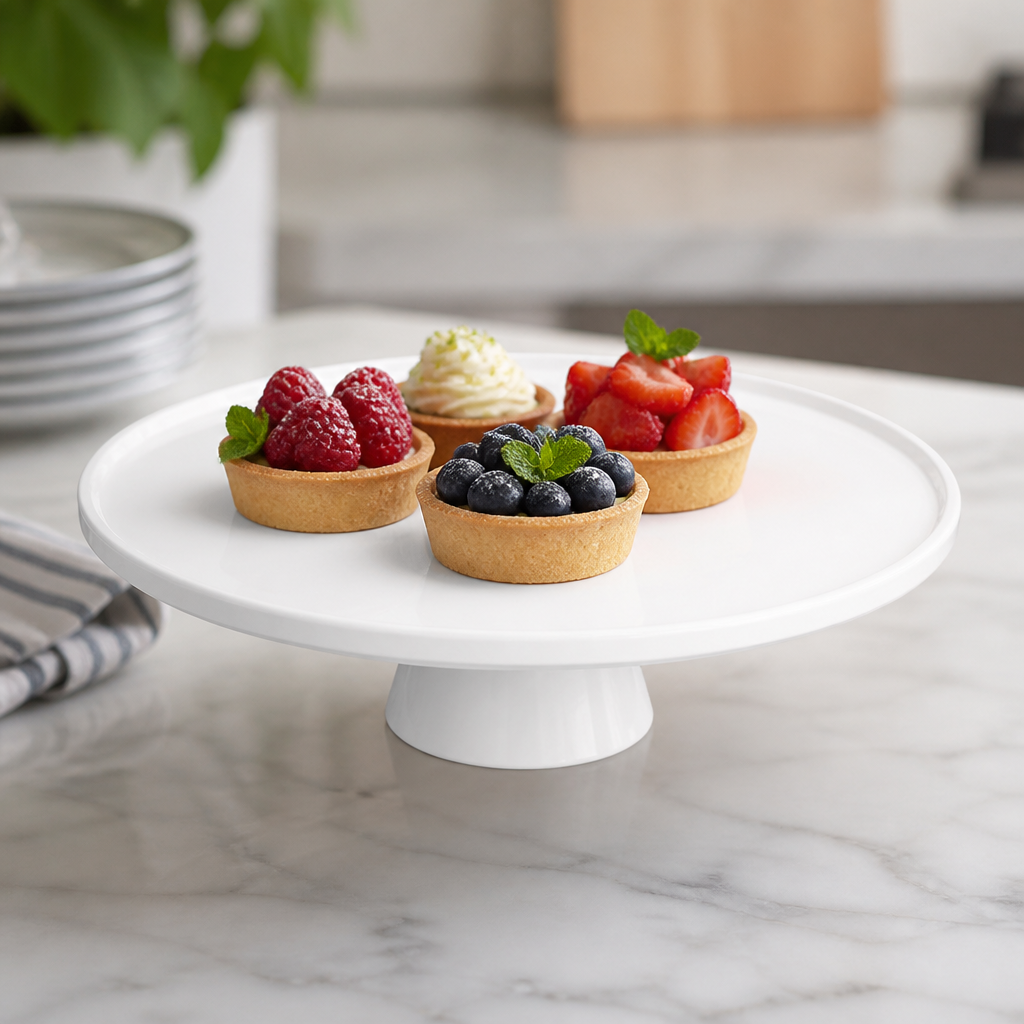 Commercial Melamine Round Cake Stand 330x140mm Dishwasher Safe