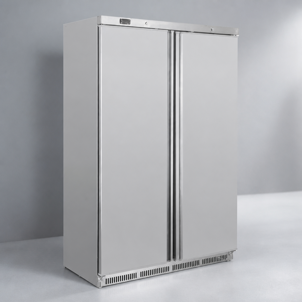 Commercial Double Door Freezer 744Ltr Stainless Steel