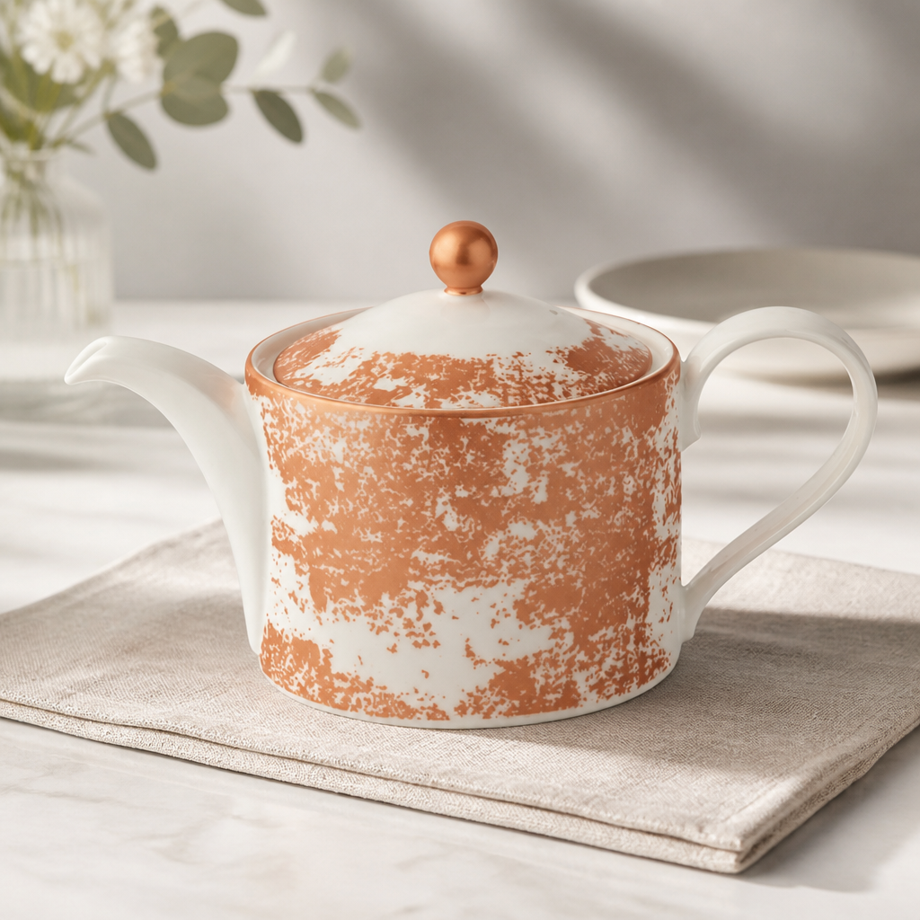 Crushed Velvet Copper Charnwood Teapot 500ml for Catering