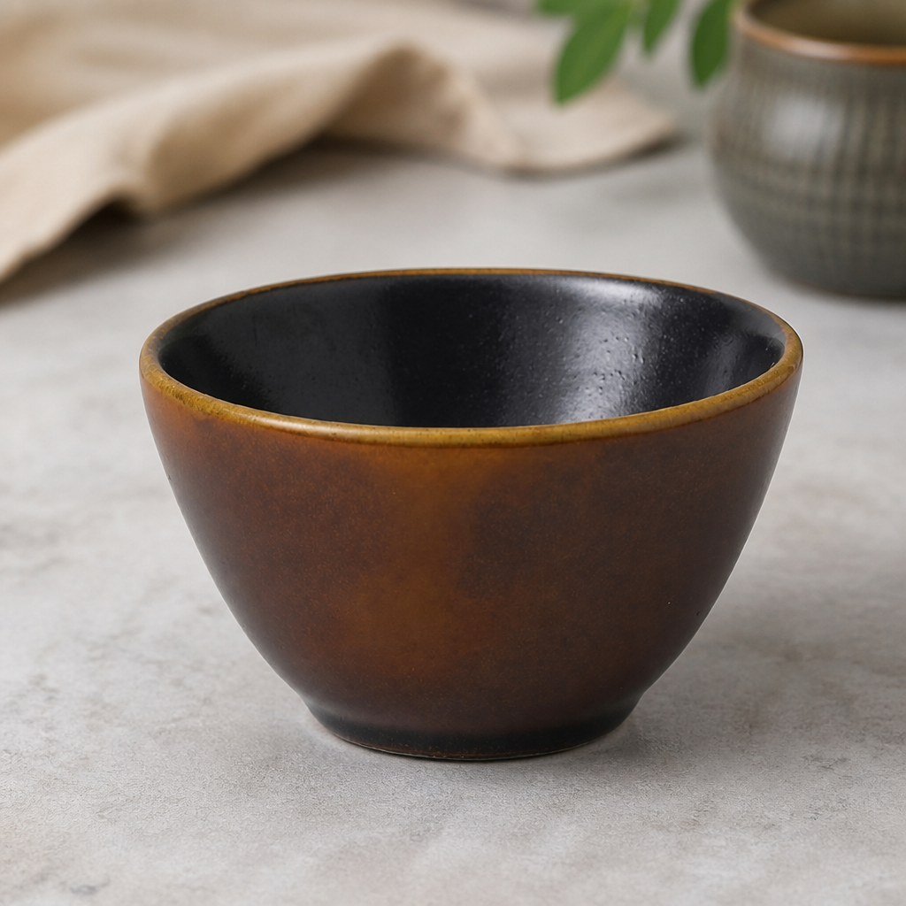 Super Vitrified Nourish Cinnamon Brown Two Tone Deep Bowls 102mm (12 Pack)