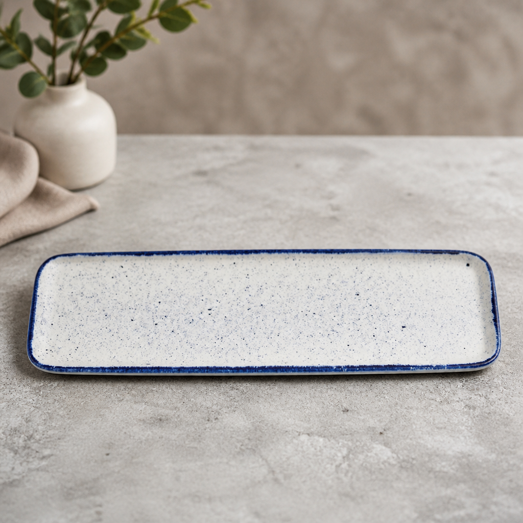 Commercial Rectangular Flat Trays Indigo Blue 150x530mm 4 Pack