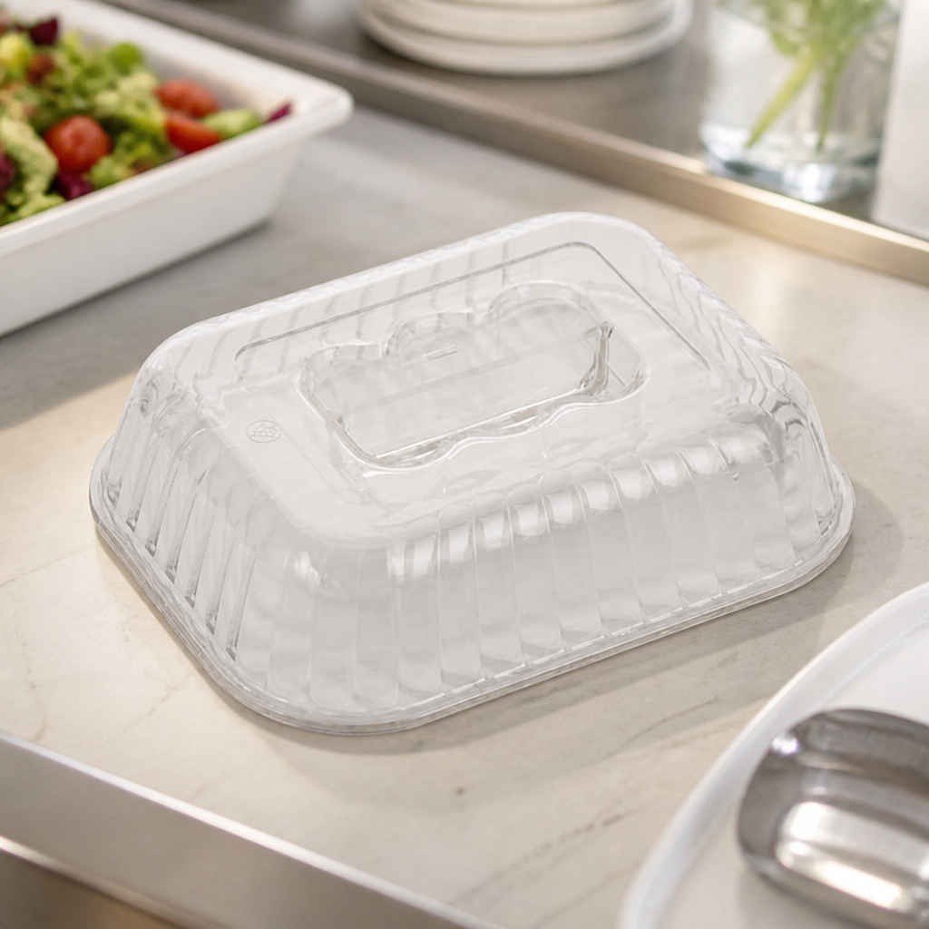 Commercial Raised Lid for Small Salad Crocks - Clear Polycarbonate