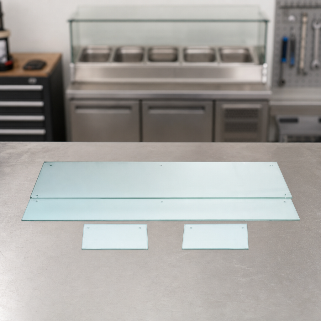 7x GN Countertop Replacement Glass Kit for Commercial Fridge