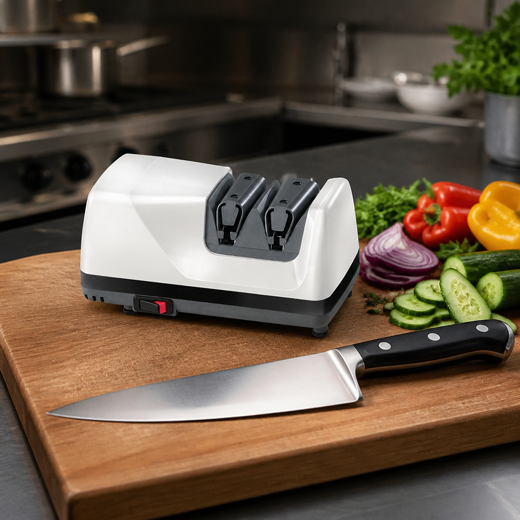 Commercial Two Stage Knife Sharpener for Straight Edge Blades