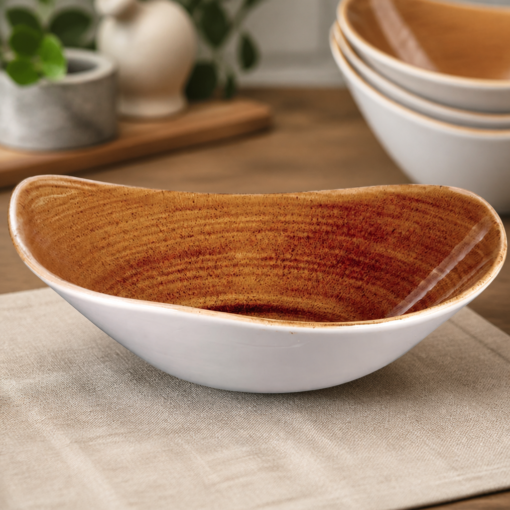 Commercial Triangular Bowls 235mm Vintage Copper 12 Pack