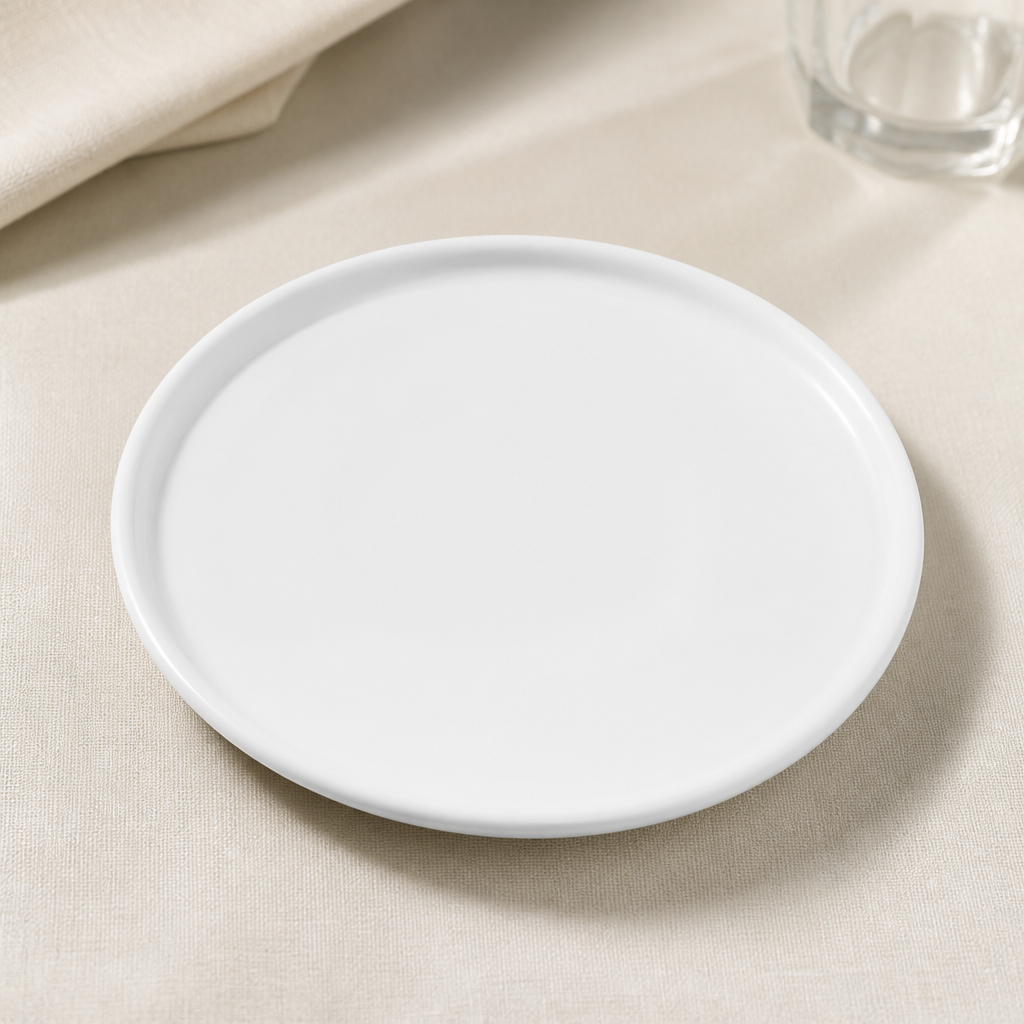 Commercial Whiteware Flat Round Plates 210mm - 6 Pack