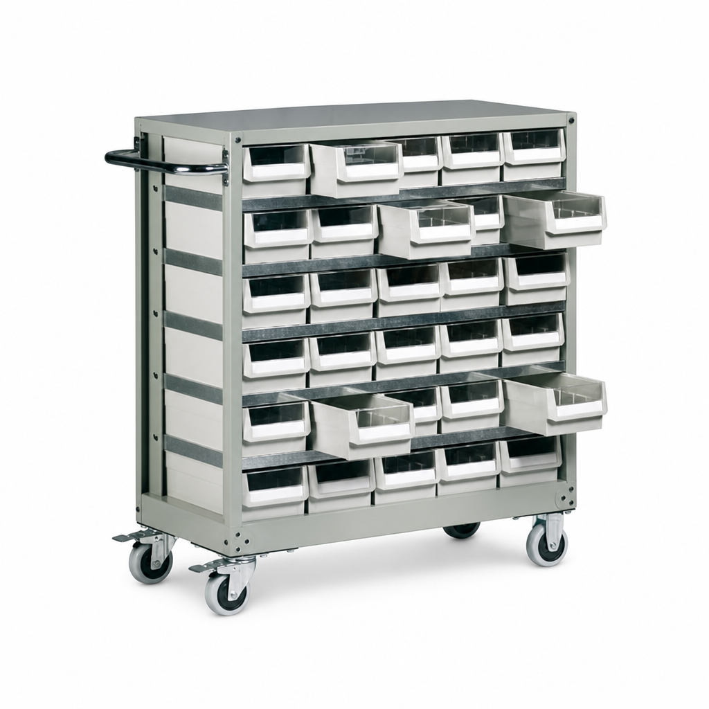 30 Drawer Mobile Small Parts Cabinet