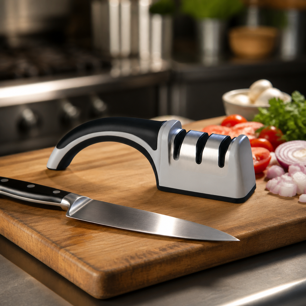 Commercial Knife Sharpener Three Stage Manual Abrasive