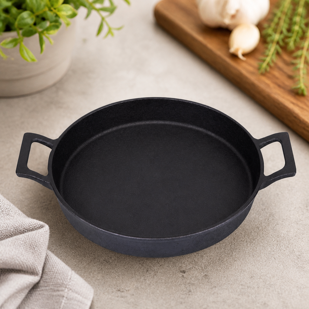 Cast Iron Round Eared Dish 200mm 0.742 Ltr Commercial Serving Dish